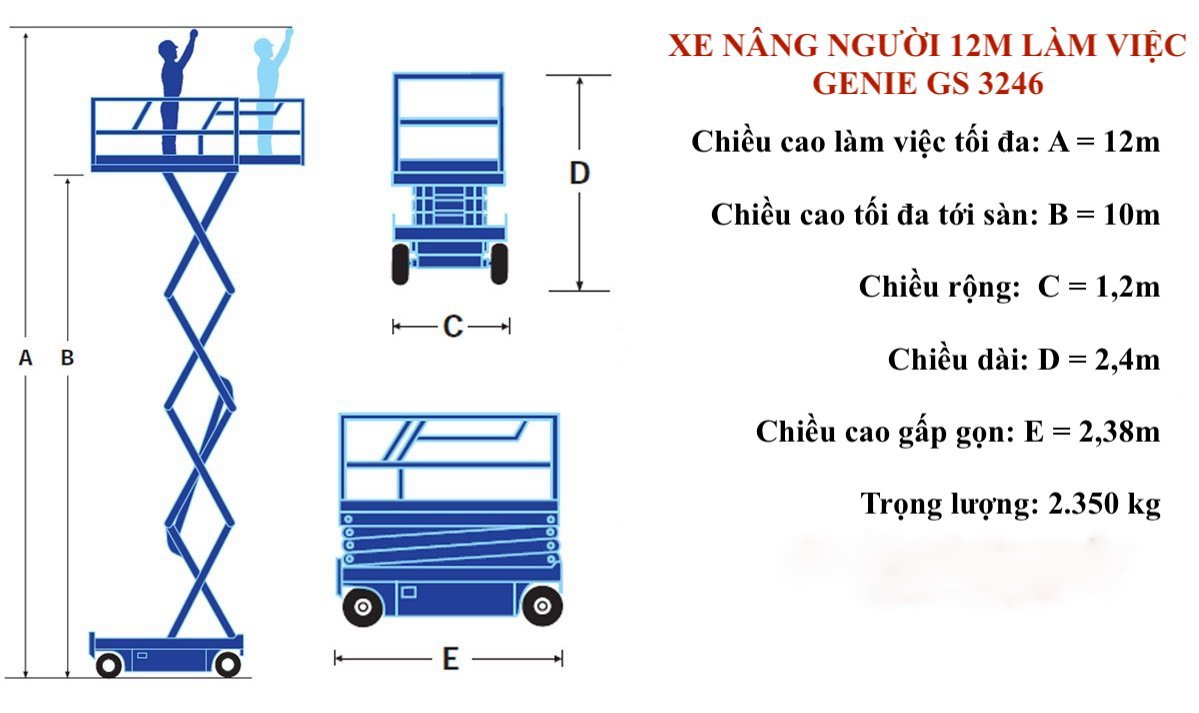 xe cắt kéo GS-3246-12m